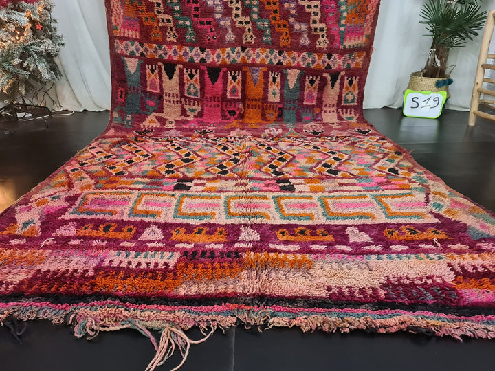 Moroccan Berber Symbols Rug, BeniMguiled Rug, Purple Rug, Handmade Wool, Authentic Rug, Berber carpet, Tapis Marocain