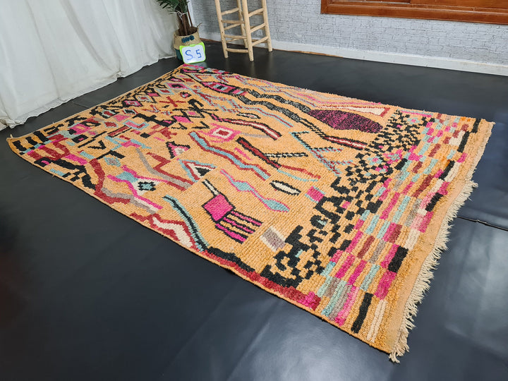 Berber Symbols Rug , Handmade Boujad Rug, Moroccan Rug, Authentic Wool, Abstract Moroccan Rug, Artistic carpet, Bohemian Rug, Tapis Marocain