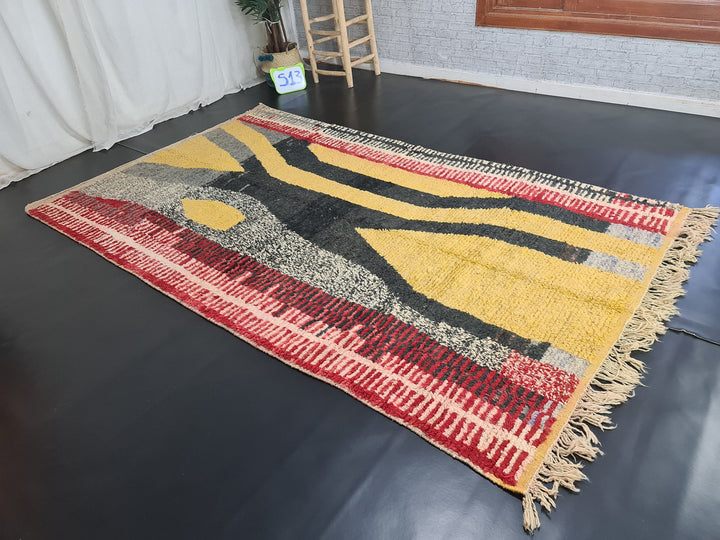 Artistic Moroccan Rug, Moroccan Boujaad Rug, Tribal rug, Authentic Moroccan Wool, Abstract Rug, Berber carpet, Tapis Marocain