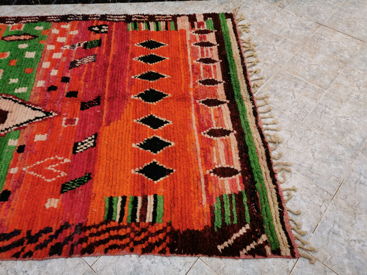 . x . feet  berber moroccan rug boujaad rug unique handknotted carpet  free shipping 