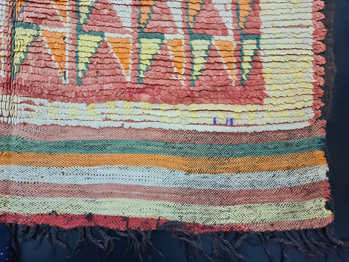 Orange Moroccan Rug, Authentic Rug, Abstract Rug, Handmade Carpet, Moroccan Rug, Berber carpet, Bohemian rug, Tapis Marocain.