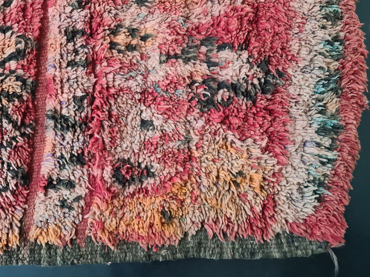  handmade moroccan rug, authentic red rug, berber carpet, bohemian rug, sheep wool rug, tapis marocain.