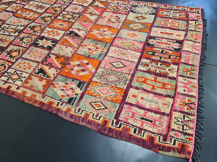 Berber BeniMguiled Rug, Moroccan Abstract Rug, Authentic Beni Mguiled Carpet, Handmade Sheep Wool Rug, Purple Carpet, Bohemian beni mguild