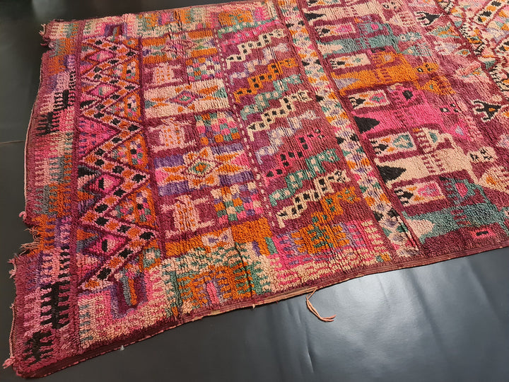Moroccan Berber Symbols Rug, BeniMguiled Rug, Purple Rug, Handmade Wool, Authentic Rug, Berber carpet, Tapis Marocain