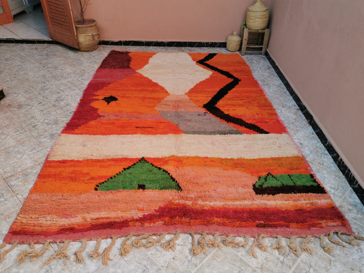 Custom Fabulous Boujad Rug, Authentic Moroccan Rug, Azilal rug, Abstract Multicolored Carpet, Handmade Moroccan Rug, Bohemian rug