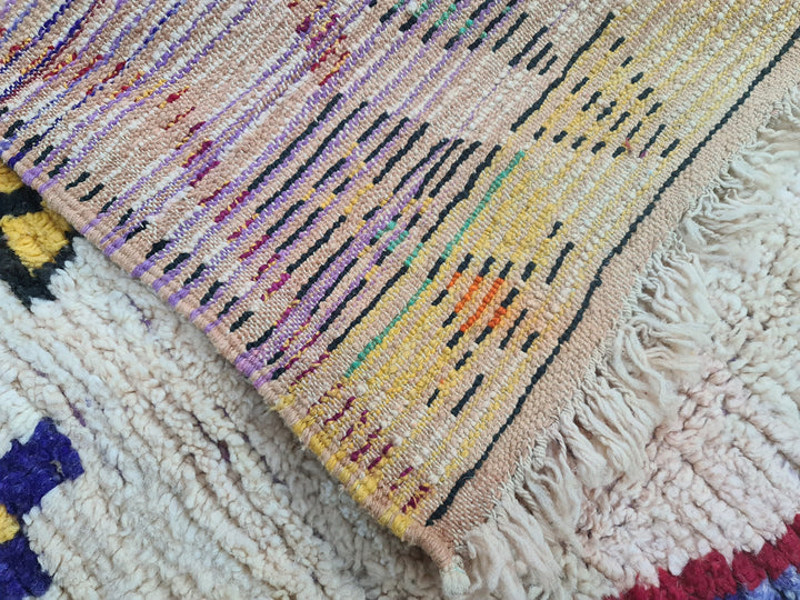 Abstract Berber Rug, Moroccan Boujaad Rug, Azilal Rug, Tribal Tatoos Rug, Authentic Handmade Carpet, Bohemian Rug.