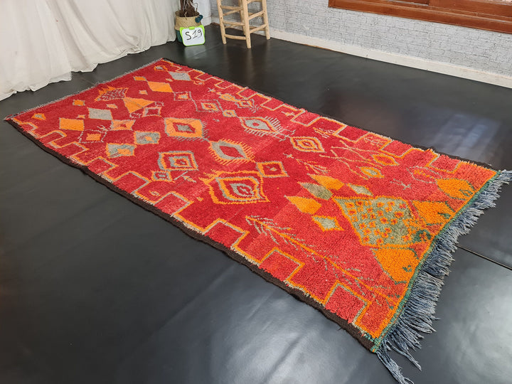  berber rug,  moroccan rug, red and orange tribal rug, authentic rug, handmade rug, berber carpet.
