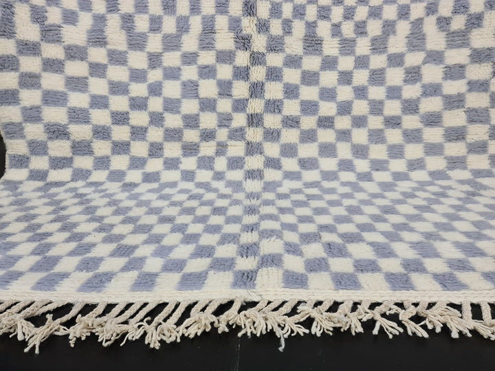 Handmade Beni Ourain Rug, Moroccan Carpet, White and Gray Rug, Berber Wool Rug, Checkered Rug, Tapis berbere, Teppish Marokko.