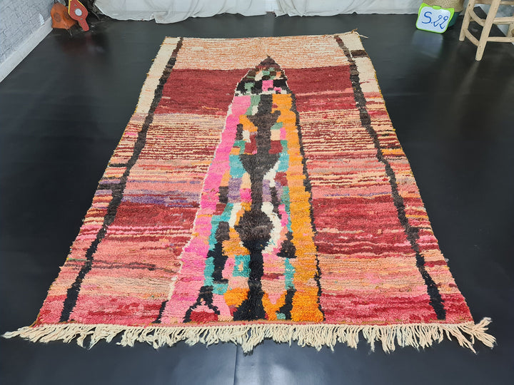 Fabulous Moroccan Rug, Handmade Boujaad Rug, AuthenticRug, Sheep Wool Rug, Abstract Rug, Berber BrownCarpet, Tapis Marocain