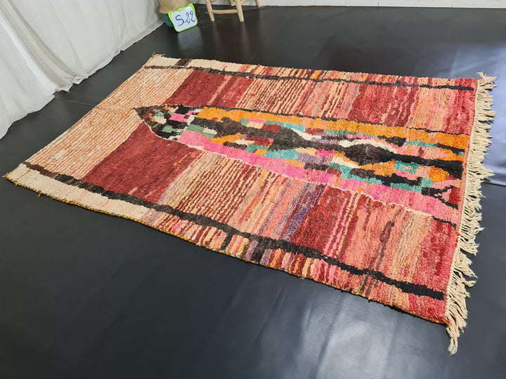 Fabulous Moroccan Rug, Handmade Boujaad Rug, AuthenticRug, Sheep Wool Rug, Abstract Rug, Berber BrownCarpet, Tapis Marocain