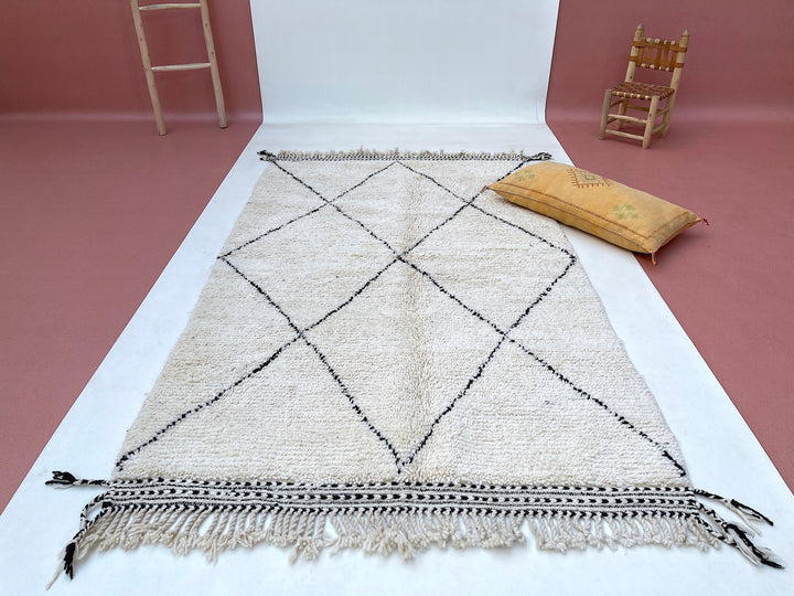 Moroccan rug , Beni Ourain Rug, Berber carpet, bohemian rug, white color rug, soft carpet, handmade gift,Unique large Moroccan carpet