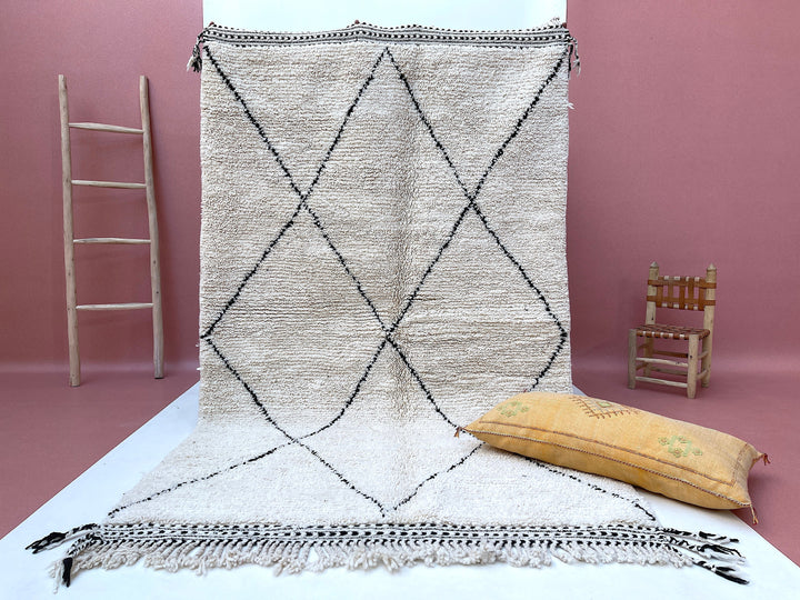 Moroccan rug , Beni Ourain Rug, Berber carpet, bohemian rug, white color rug, soft carpet, handmade gift,Unique large Moroccan carpet