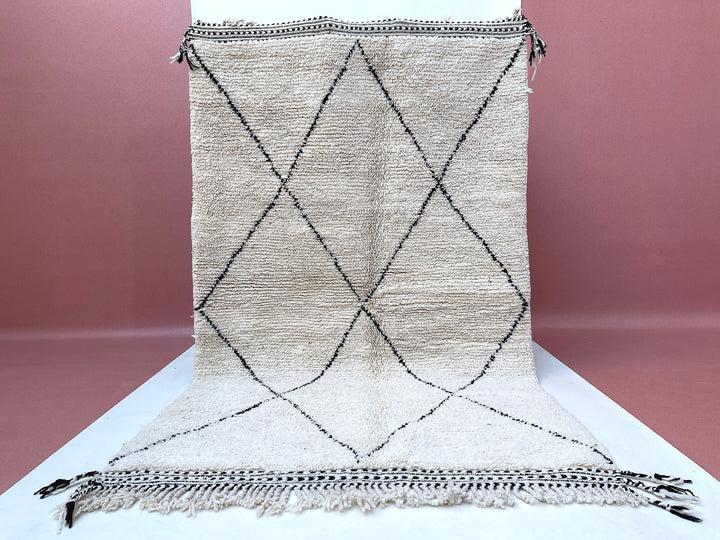 Moroccan rug , Beni Ourain Rug, Berber carpet, bohemian rug, white color rug, soft carpet, handmade gift,Unique large Moroccan carpet