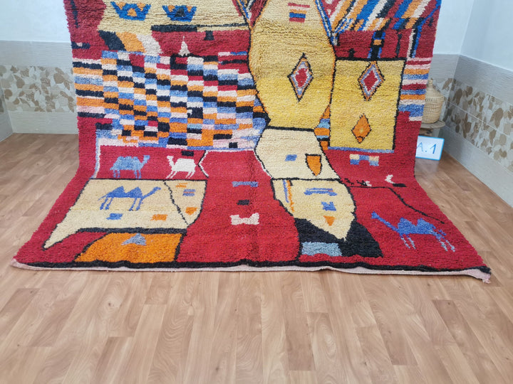 . . feet Artistic Boujaad Rug  Authentic Rug  handmade Moroccan rug  moroccan rug  Abstract Moroccan Rug  Fabulous Moroccan Rug