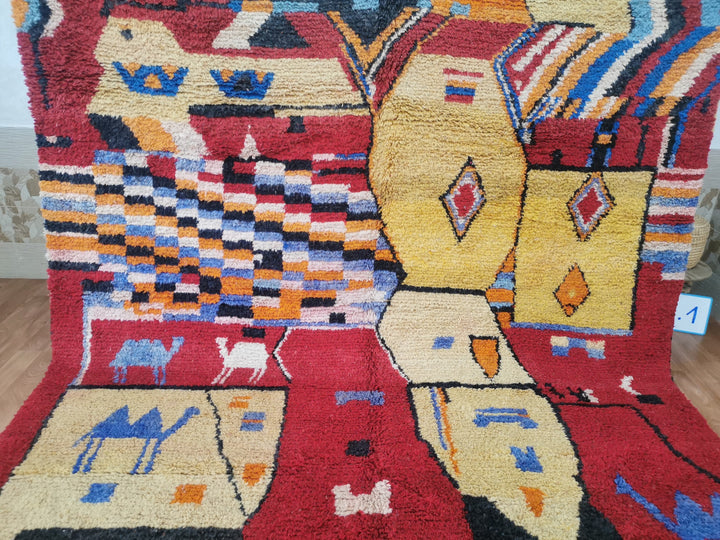 . . feet Artistic Boujaad Rug  Authentic Rug  handmade Moroccan rug  moroccan rug  Abstract Moroccan Rug  Fabulous Moroccan Rug