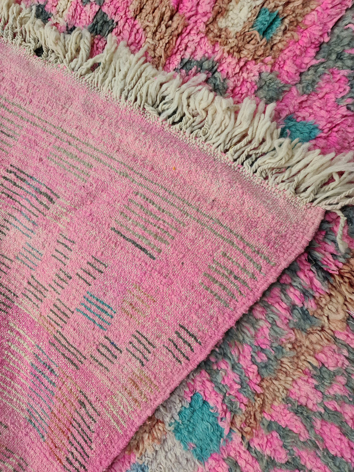 SHEEP WOOL RUG, Moroccan Area Rug , Tribal Wool Carpet, Authentic Wool Rug, Boujaad Wool,Pink Abstract Rug, Boujaad Rug, Bohemian Rug