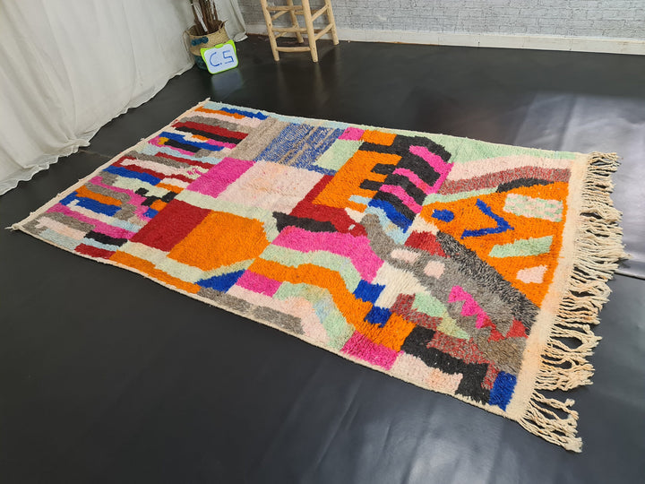 Fabulous Moroccan Rug, Boujaad Rug, Multicolored Rug, Handmade Rug, Berber Rug, Patchwork Rug, Authentic Wool, Bohemian Rug, Tapis Marocain