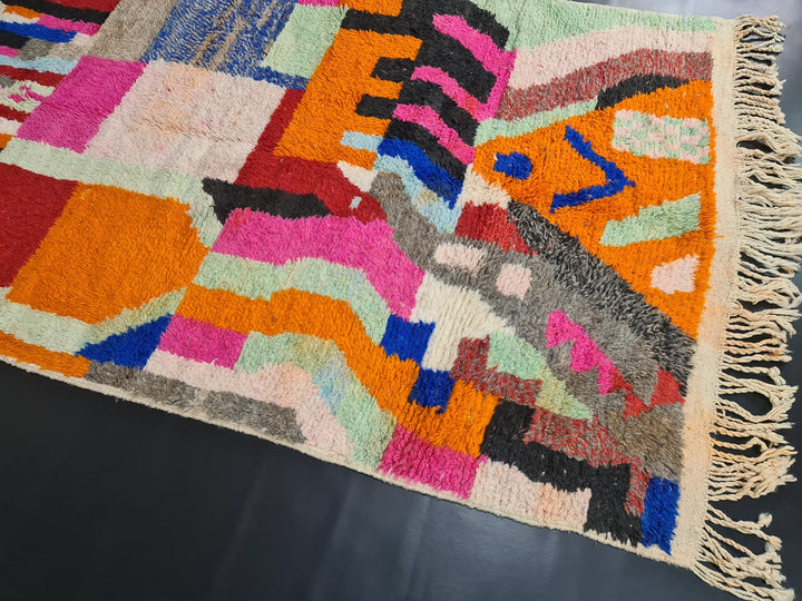 Fabulous Moroccan Rug, Boujaad Rug, Multicolored Rug, Handmade Rug, Berber Rug, Patchwork Rug, Authentic Wool, Bohemian Rug, Tapis Marocain