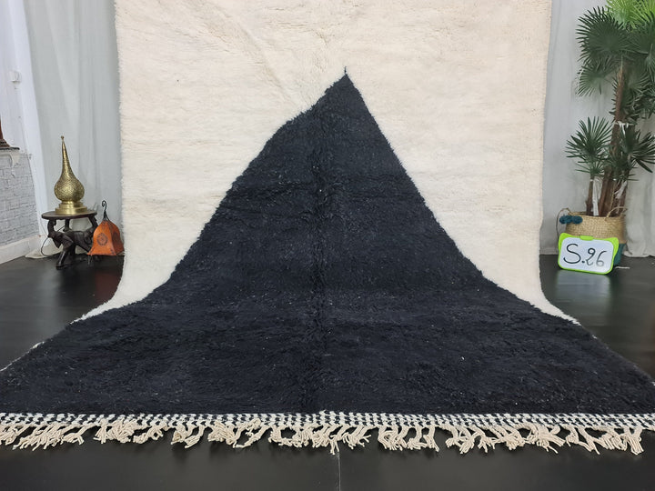 Artistic Abstract Rug  Sheep Wool Rug  Beni Ourain Rug  Black  White Rug  Berber Rug Tapis Marocain  Handmade Carpet Teppish Marokko