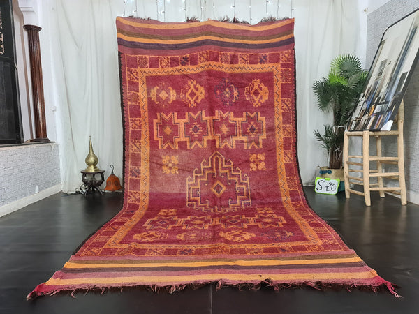  benimguiled rug, moroccan geometric rug, authentic beni mguiled carpet, handmade sheep wool rug, maroon carpet, bohemian beni mguild