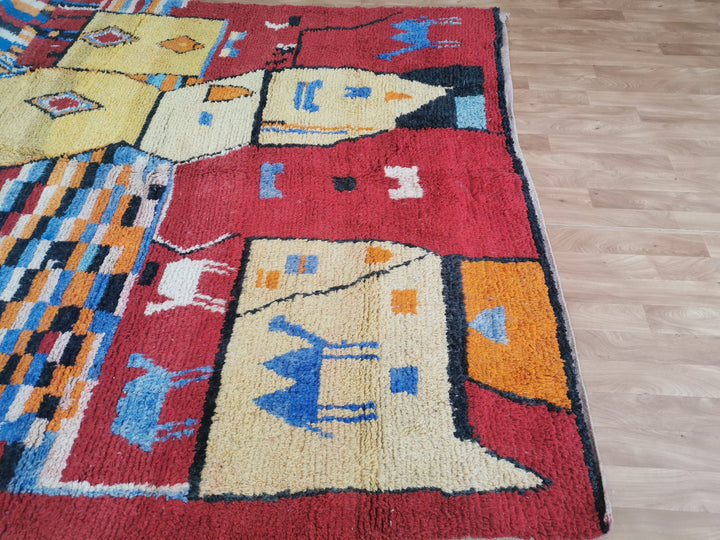 . . feet Artistic Boujaad Rug  Authentic Rug  handmade Moroccan rug  moroccan rug  Abstract Moroccan Rug  Fabulous Moroccan Rug