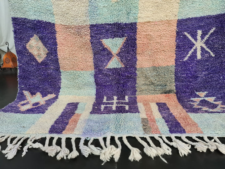 SHEEP WOOL RUG, Moroccan Rug, Small Boujaad Rug, Berber Symbols Rug, Tribal Carpet, Handmade Rug, Boujaad Wool, Abstract Rug, Bohemian Rug