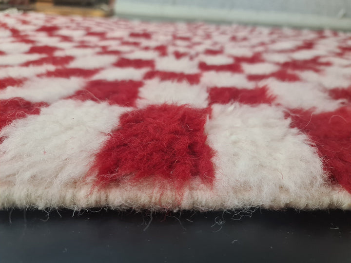 Checkered Beni Ourain Rug, Handmade Carpet, Tribal Rug, Moroccan Rug, Sheep Wool Rug, Berber Rug, Tapis Marocain, Teppish Marokko,White Wool