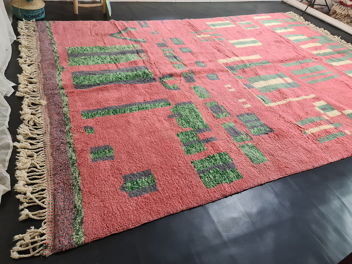 Fabulous Moroccan Rug ,Handmade Mrirt Rug, Authentic Moroccan, Tango Pink Rug, Large Area Rug, High Quality Wool Carpet, Bohemian Rug