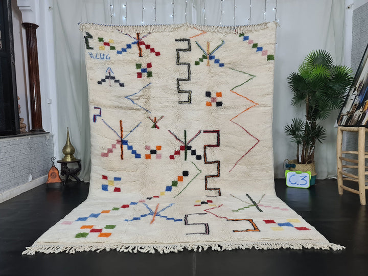 Artistic Mrirt Rug  Scandinavian Area Rug Woven Abstract Rug  High Quality Wool Rug  Plush Tribal RugBerber Symbols Rug Tapis Marocain