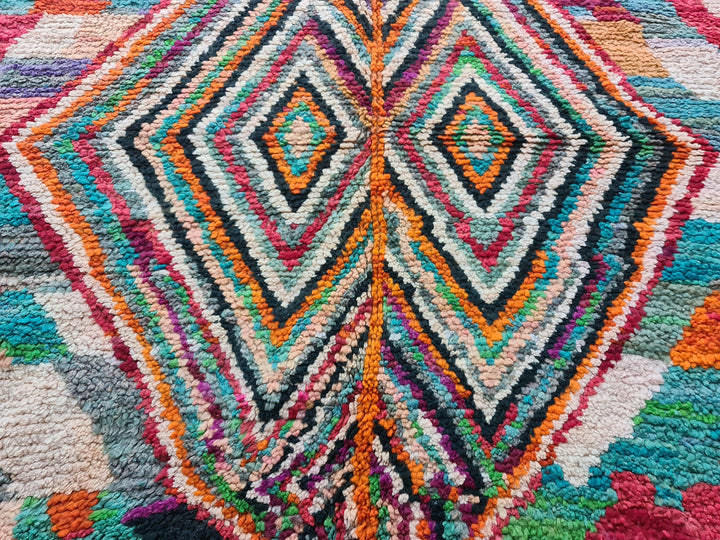 Boujaad Moroccan Rug Tribal Carpet Authentic Wool Rug Boujaad Wool Checkered Rug Colorful Wool Rug Handmade Carpet Bohemian Rug