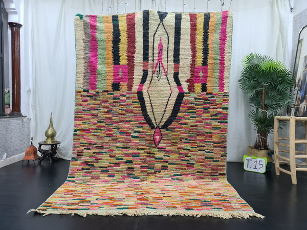 Fabulous Boujaad Rug, Authentic Moroccan Rug, Azilal rug, Patchwork Multicolored Carpet, Handmade Moroccan Rug, Berber Carpet, Bohemian Rug