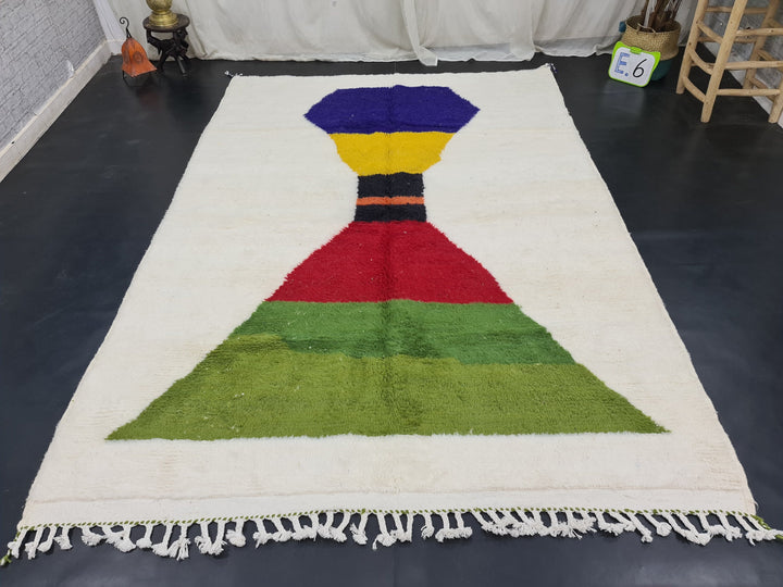 Gorgeous Moroccan Rug, Handmade Beni Ourain Rug, White Wool, Authentic Moroccan Rug, Azilal Rug,Berber Rug, Abstract Carpet, Bohemian rug