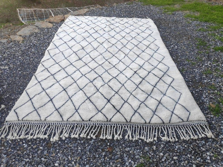 Moroccan Mrirt rug, Beni ourain rug, Autentic berber rug, Shaggy rug, White wool rug,Moroccan rugs, Beniouarain rugs, High quality rug