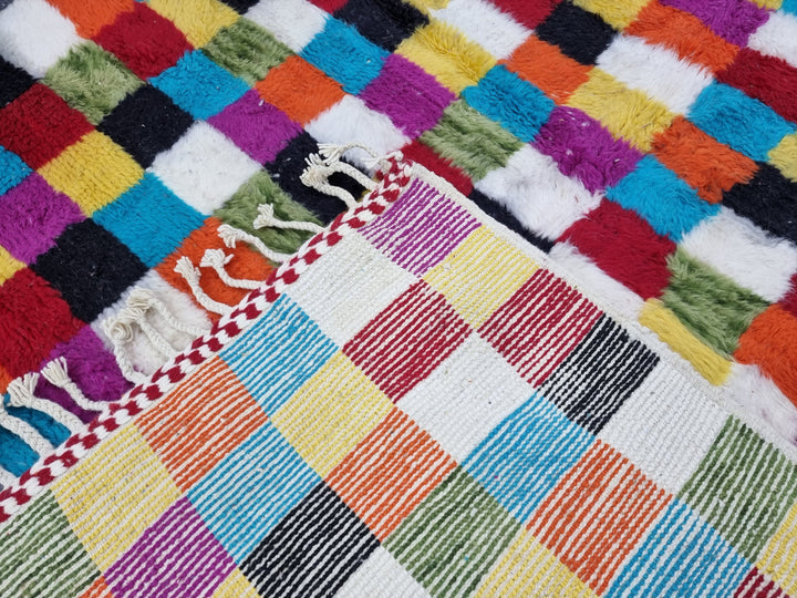 CUTE MOROCCAN RUG, Beniouarain Rug, Custom Checkered Rug, Colorful Rug, Berber Rug, Checkerboard Rug, Area Rug, Bohemian Wool Rug, Funky Rug