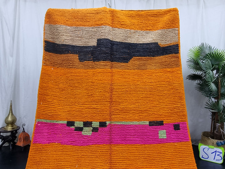 Fabulous Moroccan Rug, Boujaad Rug, Azilal Rug, Orange and Pink Rug, Authentic Moroccan, Handmade Moroccan Rug, Berber carpet, Bohemian Rug