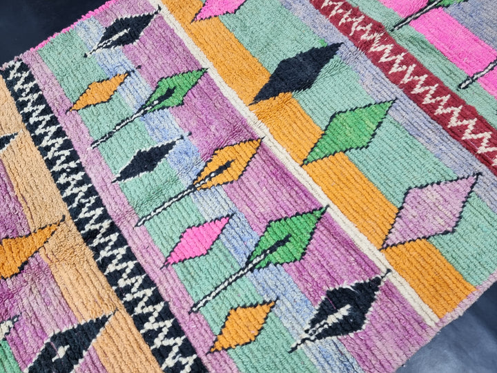 Boujaad Moroccan Rug, Geometric Home Handmade Rug, Tribal Rug, Colorful Wool Rug, Berber carpet, Bohemian Rug, Sheep Wool Rug,Tapis Marocain