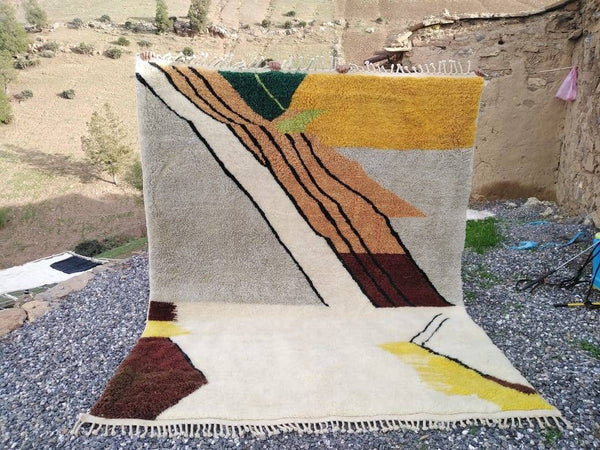 Moroccan rug, Customized Mrirt rug, Highquality wool rug, Lu rugs,  natural, Tapis berbere, Beniouarain, Boujad rug, Soft rug