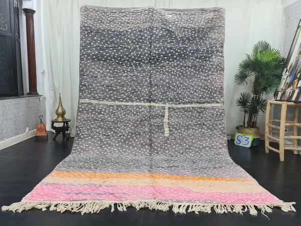 GORGEOUS MOROCCAN RUG, Moroccan Rug , Dotted Boujad Rug, High quality Wool Rug, Gray And Pink Rug, Area Wool Rug, Handwoven Wool Carpet