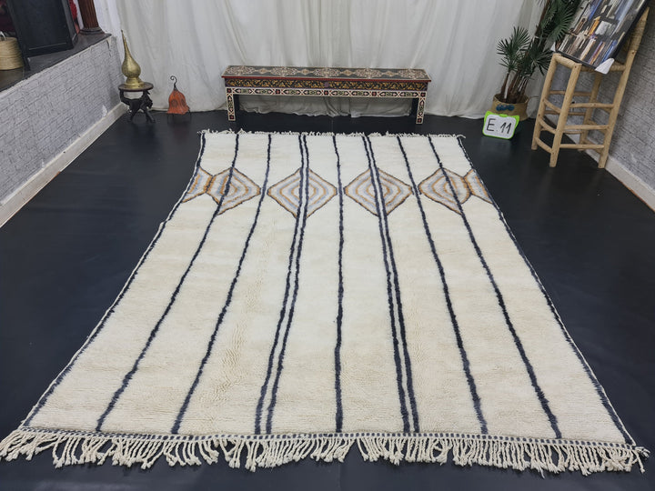 Gorgeous Mrirt Rug Berber White  Black Rug  Sheep Wool Rug Geometric Handmade Rug  Wool Rug  Authentic rug  Morocco Beber Area Rug.