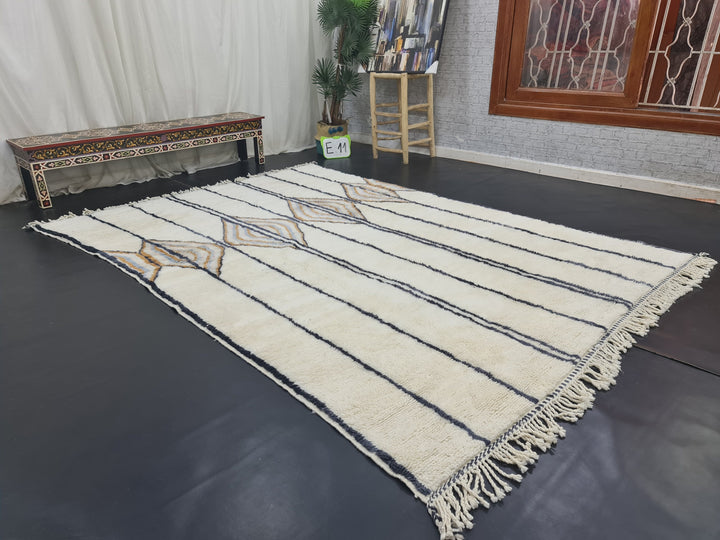 Gorgeous Mrirt Rug Berber White  Black Rug  Sheep Wool Rug Geometric Handmade Rug  Wool Rug  Authentic rug  Morocco Beber Area Rug.