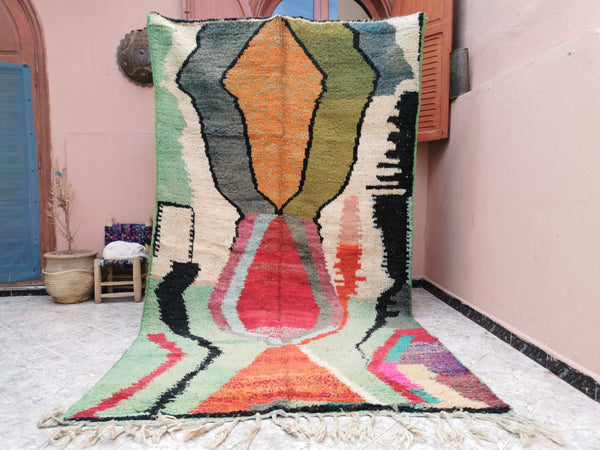 Custom Fabulous Boujad Rug, Authentic Moroccan Rug, Azilal rug, Abstract Multicolored Carpet, Handmade Moroccan Rug, Bohemian rug