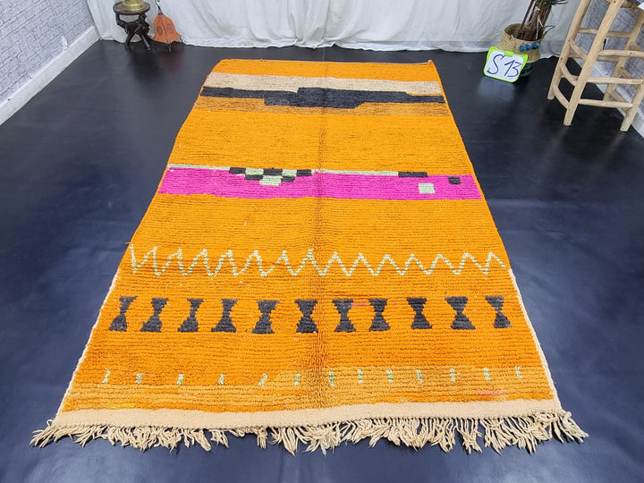 Fabulous Moroccan Rug, Boujaad Rug, Azilal Rug, Orange and Pink Rug, Authentic Moroccan, Handmade Moroccan Rug, Berber carpet, Bohemian Rug