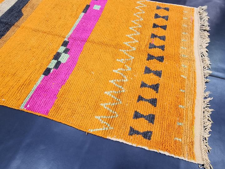 Fabulous Moroccan Rug, Boujaad Rug, Azilal Rug, Orange and Pink Rug, Authentic Moroccan, Handmade Moroccan Rug, Berber carpet, Bohemian Rug