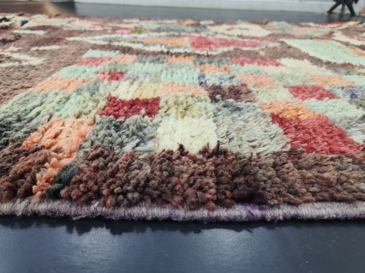 Amazing Moroccan Rug, Moroccan Boujaad Rug, Azilal rug, Abstract Rug, Berber Brown Rug, Handmade Moroccan Rug, Sheep Wool Rug, Bohemian Rug.