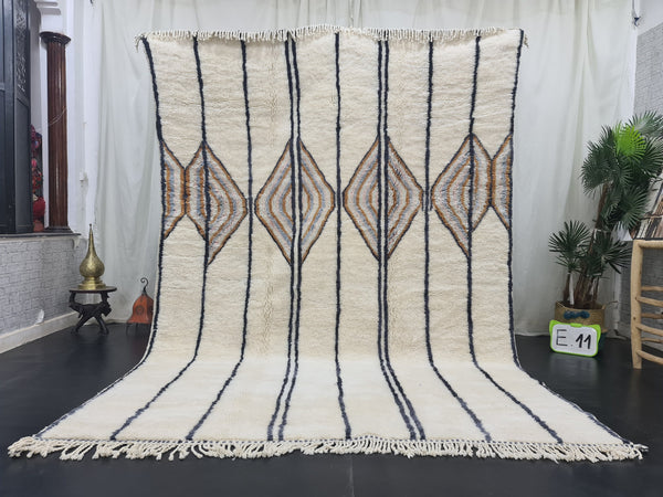 Gorgeous Mrirt Rug Berber White  Black Rug  Sheep Wool Rug Geometric Handmade Rug  Wool Rug  Authentic rug  Morocco Beber Area Rug.