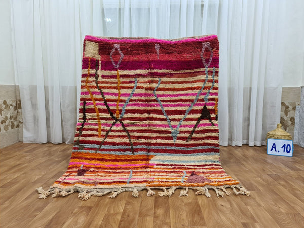 GorgeousBeni Ourain Rug, Moroccan Handmade Carpet, green color Rug, Berber Rug, Abstract Rug, boujad rug, Tappish Marokko. Authentic Rug