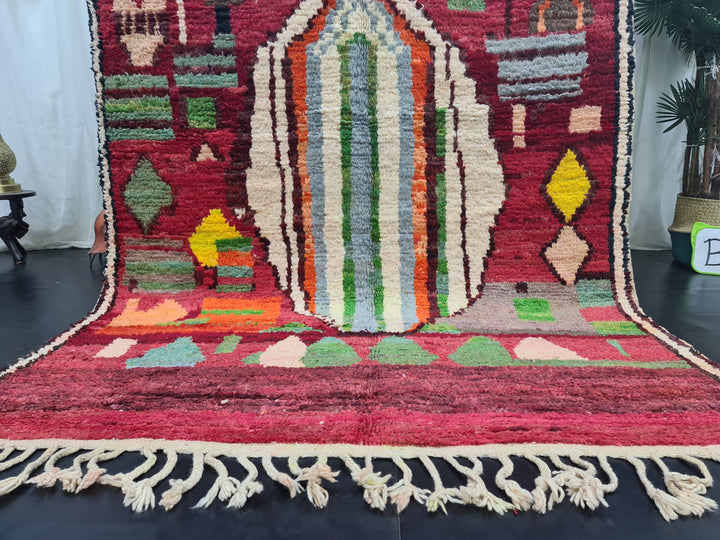 Amazing Moroccan Rug, Handmade Boujaad Rug, Azilal rug, Authentic Carpet, Sheep Wool Rug, BerberRed Carpet, Bohemian Rug, Tapis Marocain