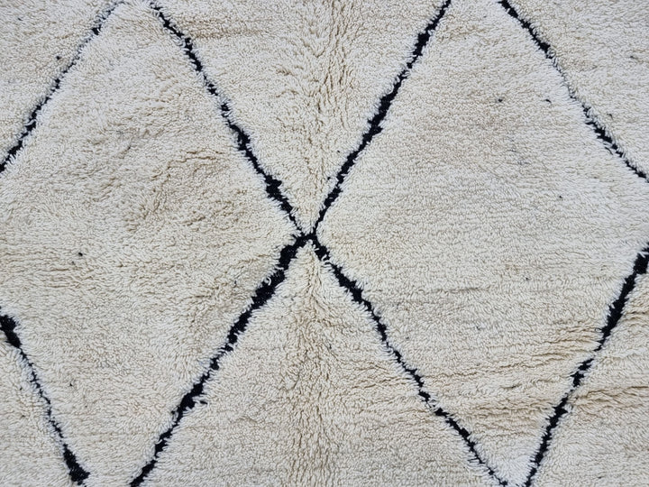 White black Beni Ouarain Moroccan rugs  Moroccan beni ourain rug Style  Morrocan rug Wool Berber design  Handmade rug  Berber Rugs Style