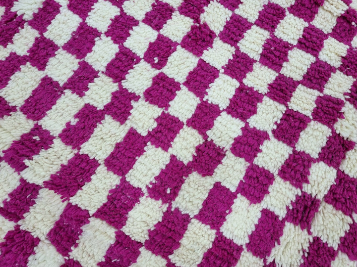  feet  feet Flutter Ivory Tribal Shag With Tassels Rug  RugsUSA  Pink and white Wool Checkered rug