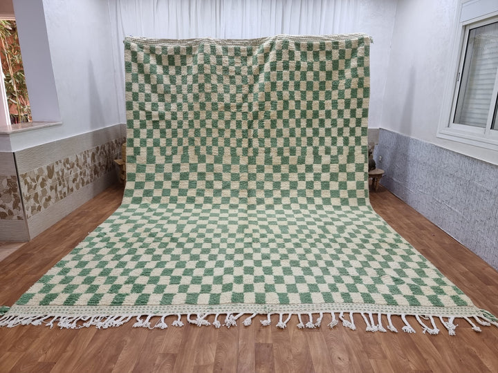 . feet . feet beautiful Moroccan Berber shaggy rug, Olive Green Chess checker rug, Wool Checkered rug, Checkerboard rug, chess rug,